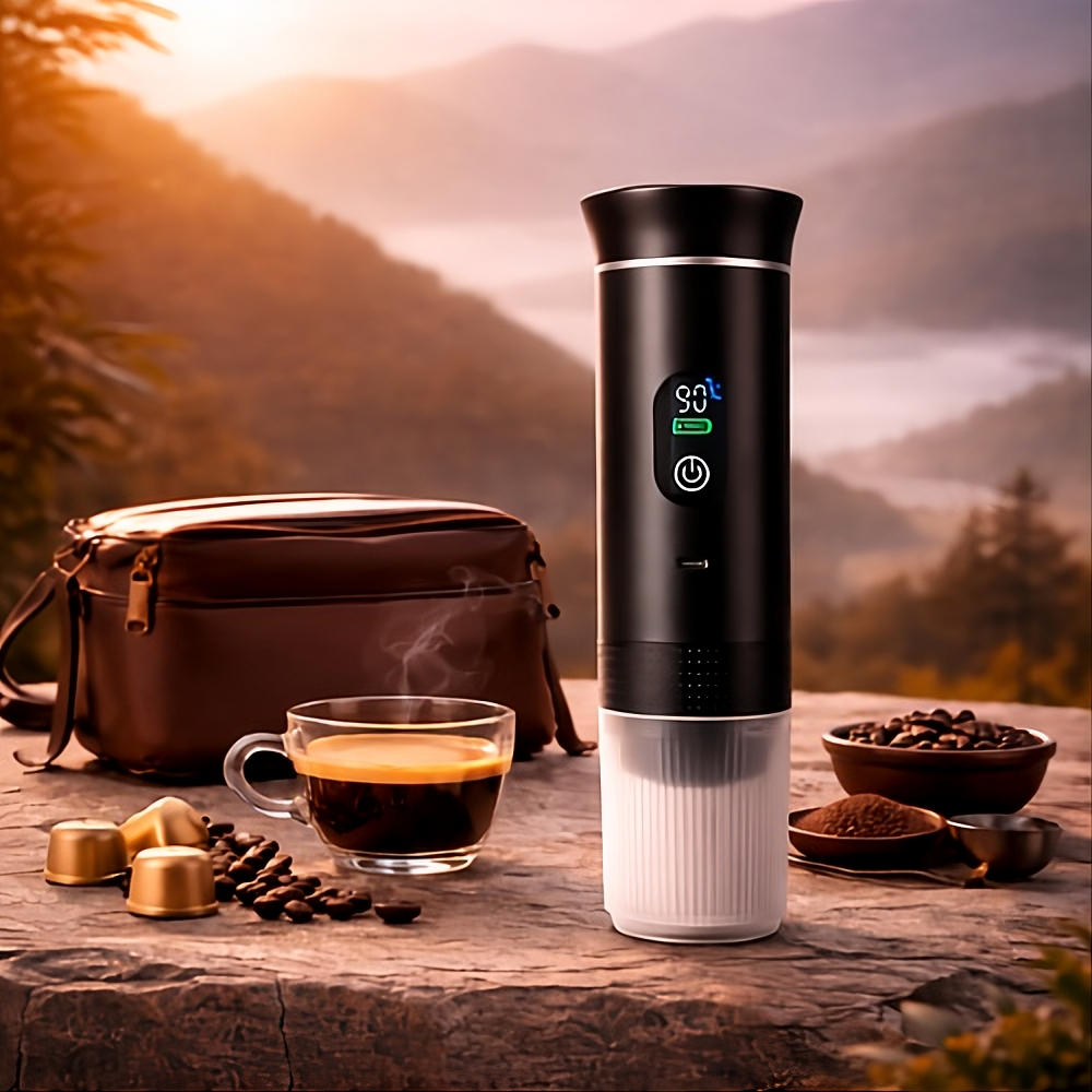 Machine espresso sans fil Velmora en déplacement