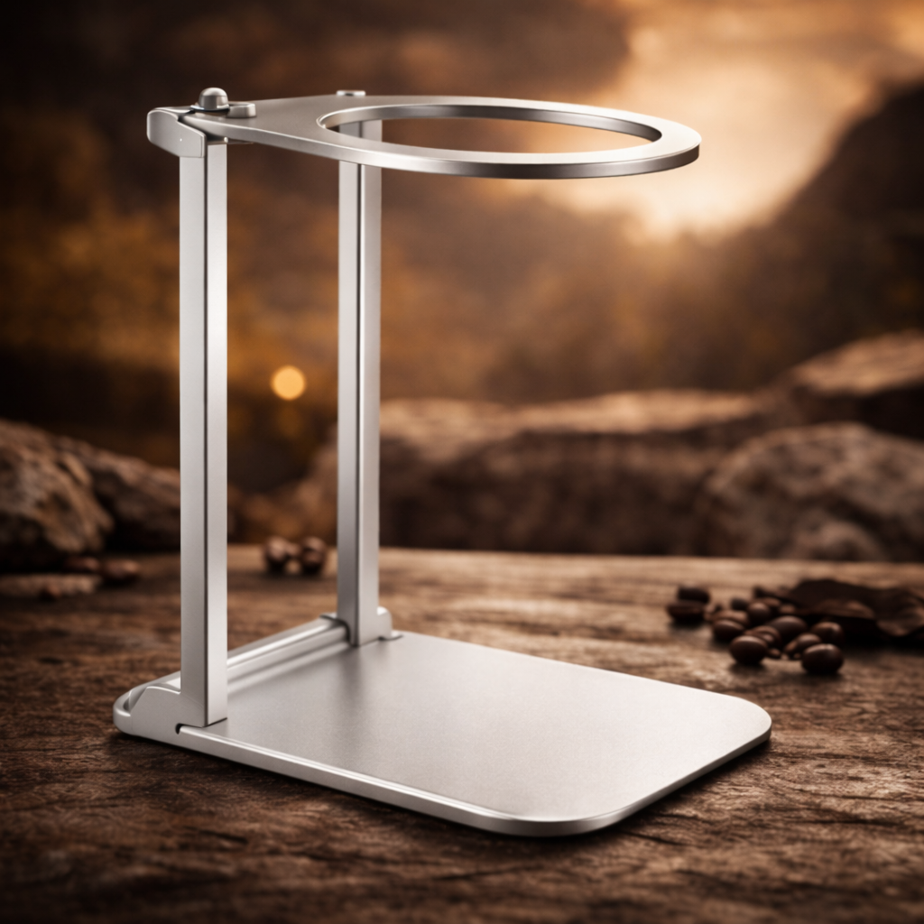 Support café aluminium ajustable pour extraction espresso
